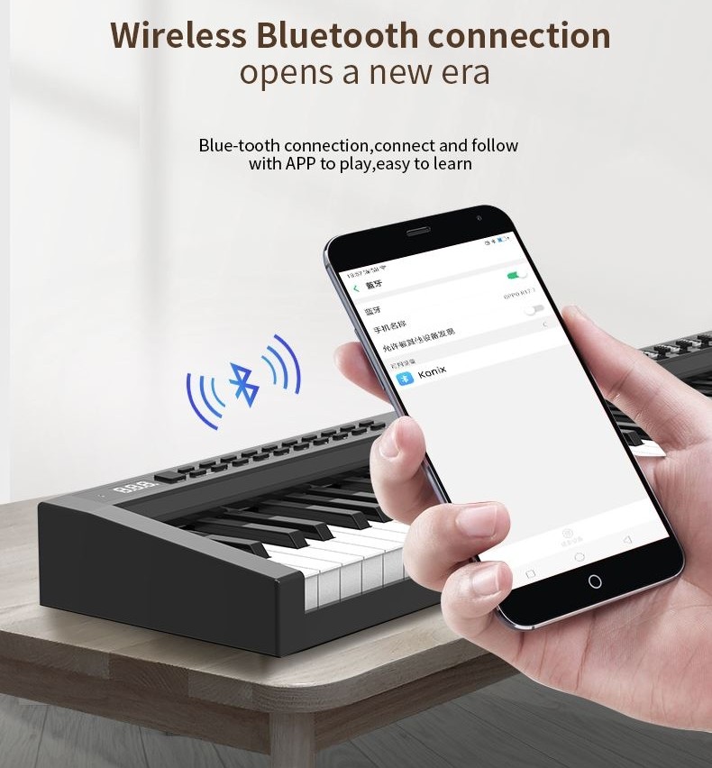 digitālās klavieres Bluetooth viedtālrunis