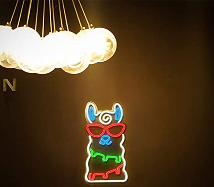 gaismas lama neona sienas logotips