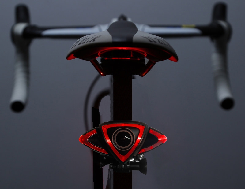 velosipēda aizmugurējā kamera wifi + LED brīdinājuma gaismas