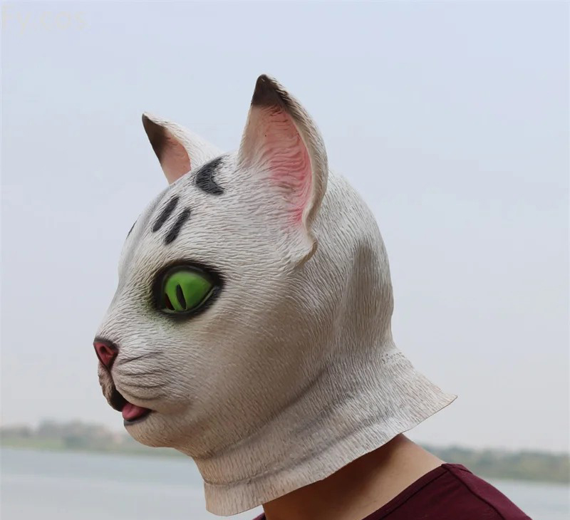 kaķu silikona sejas maska ​​​​galvai