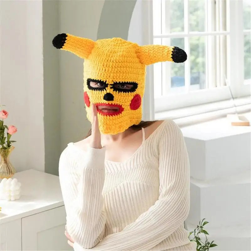pikachu mask sejas maska ar ausīm