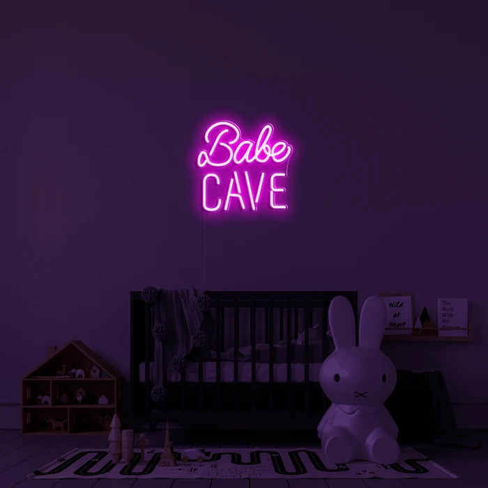 3D LED izkārtnes pie sienas uz interjeru - Babe cave