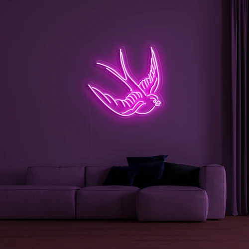 3D LED neona logo pie sienas - balodis