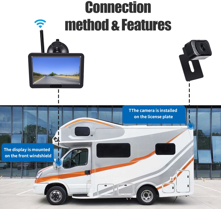 wifi aizmugurējā kamera ar monitoru furgoniem, kravas automašīnām, vieglajām automašīnām