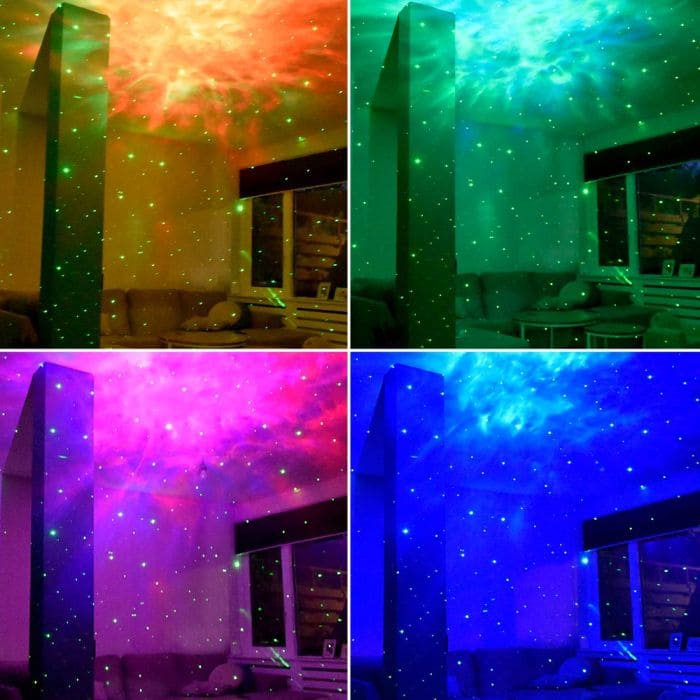 projektors nakts debesis aurora gaismas lāzera zvaigznes astronauts
