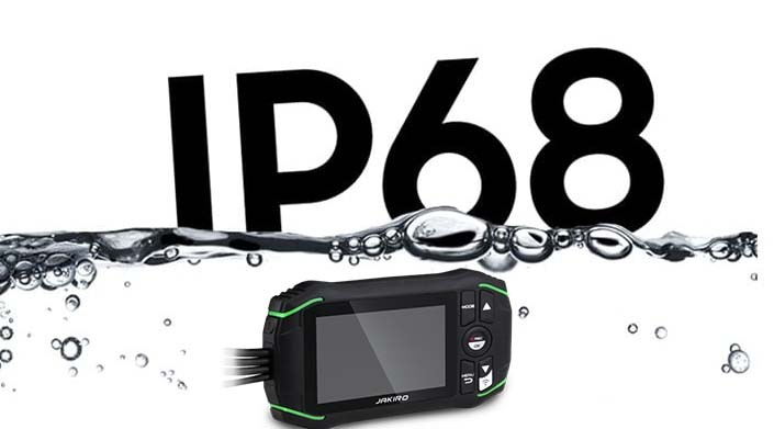 IP68 aizsardzība - ūdensizturīga + putekļu necaurlaidīga kamera uz motocikla