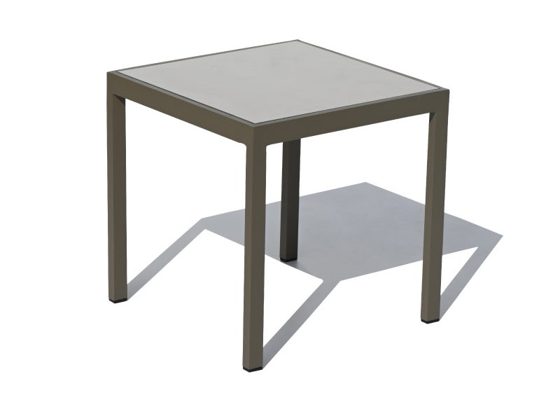Mazs, parocīgs alumīnija terases galds Luxurio Damian minimālisma dizains