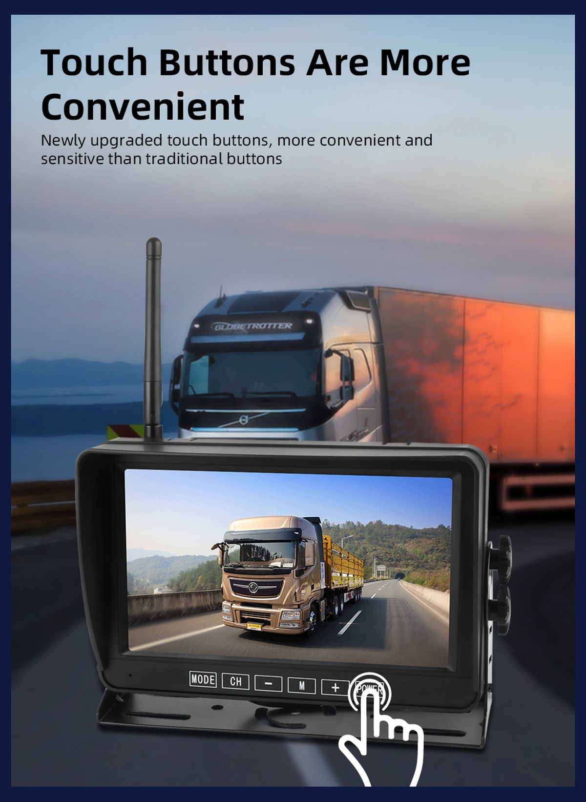 Rezerves monitora sistēma atpakaļgaitas novietošanai kravas automašīnām