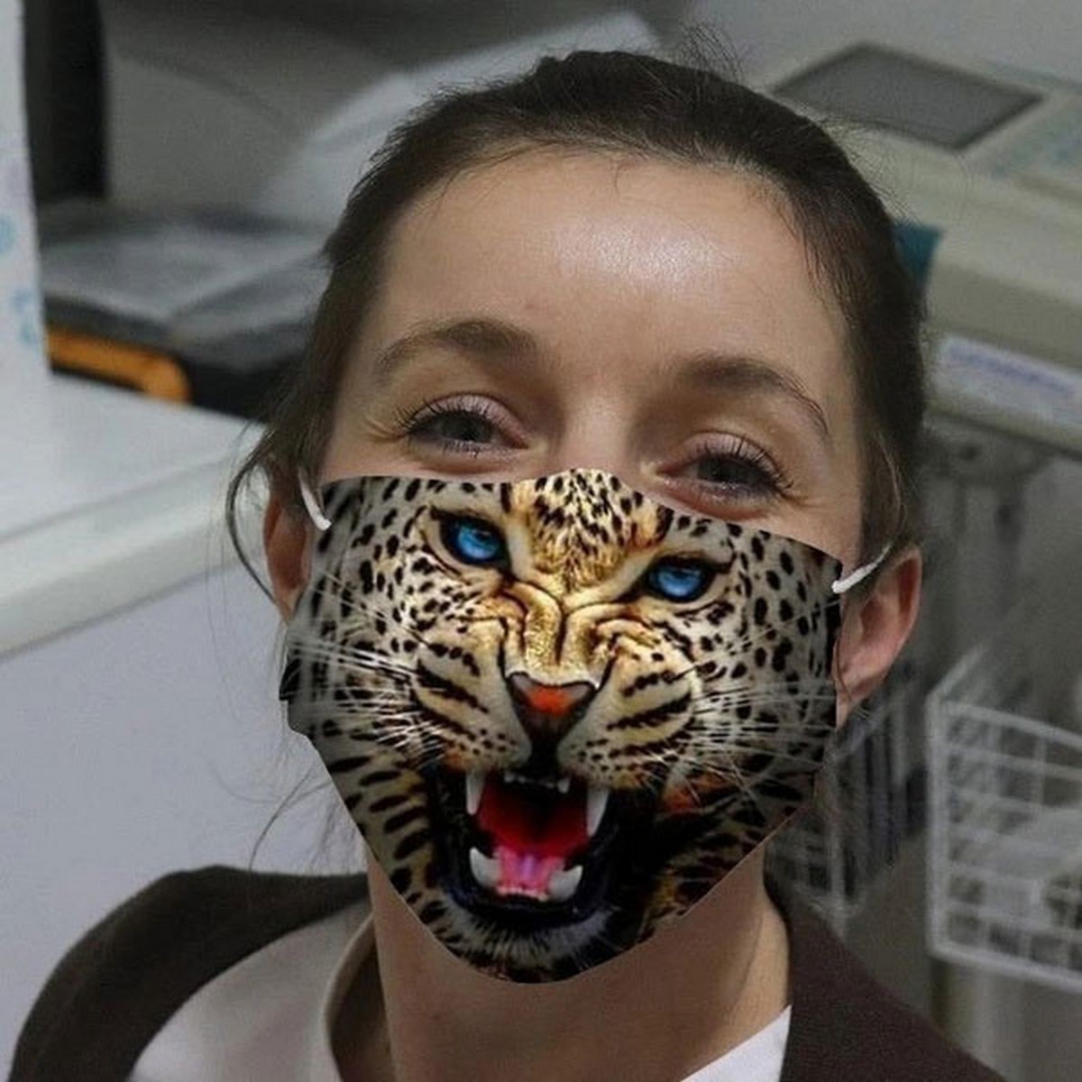 leoparda sejas maska