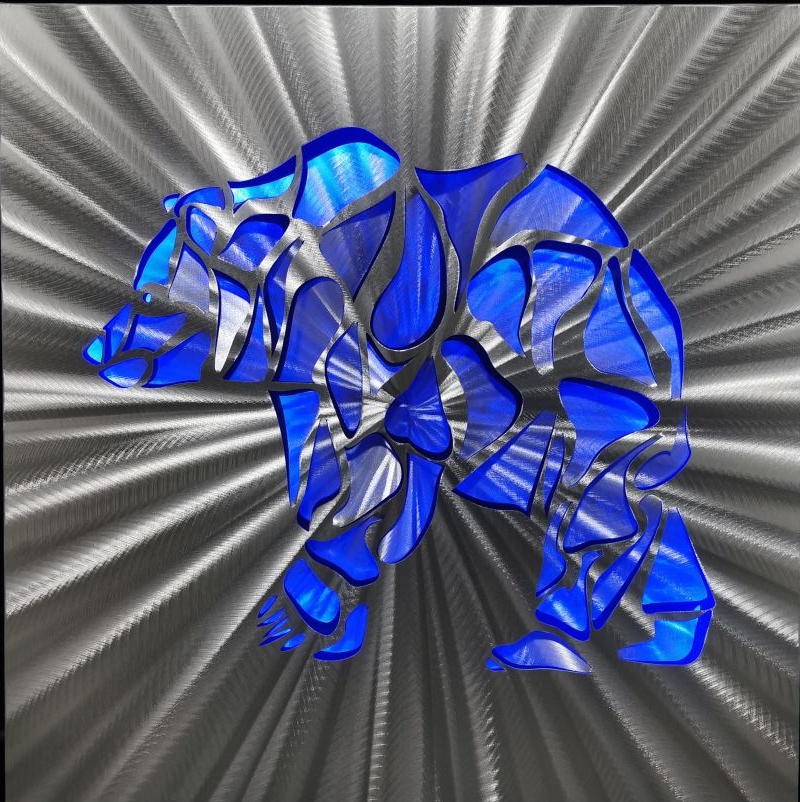 polārlācis - LED abstraktas metāla gleznas 3D alumīnijs
