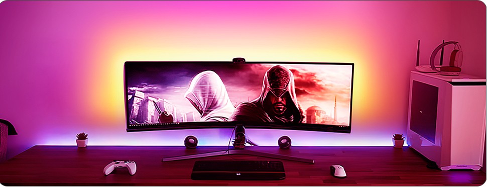 LED ambient light monitor LCD TV PC — spēļu pieredze