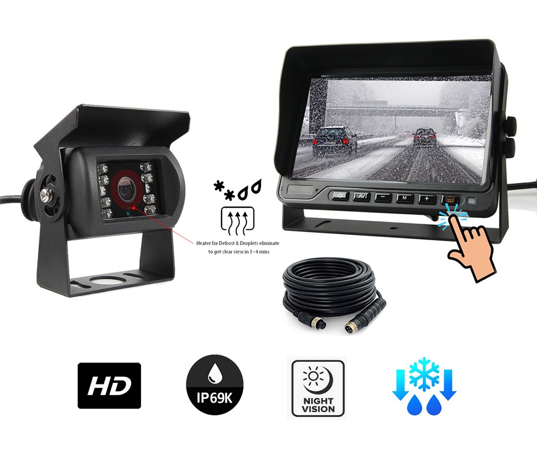 Kameras komplekts - aizmugurējā DEFROST auto HD kamera + 7" ūdensizturīgs monitors