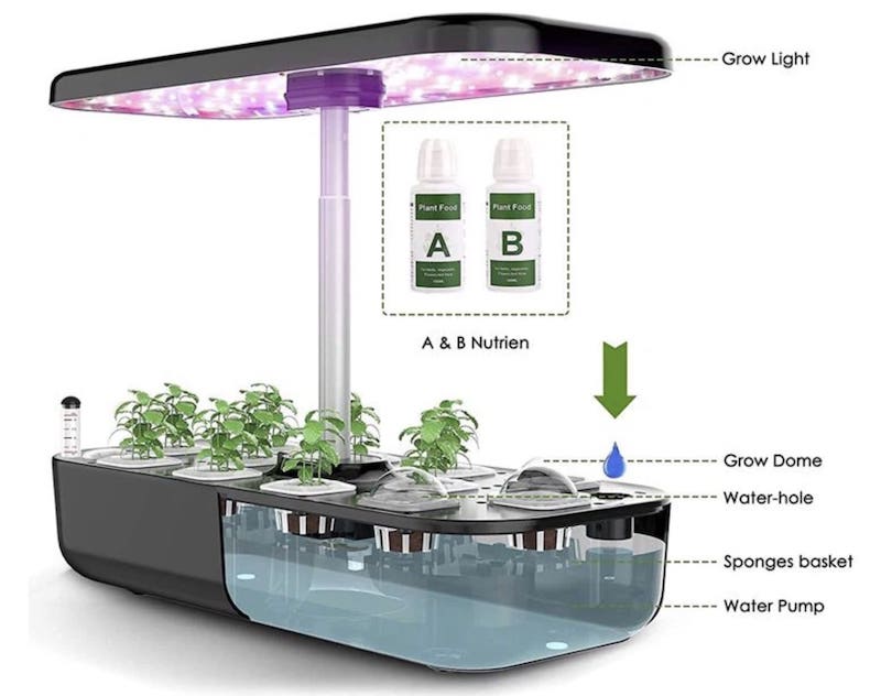 LED GROW lampa (hidroponika) augu audzēšanai - Komplekts ar 12 kapsulām