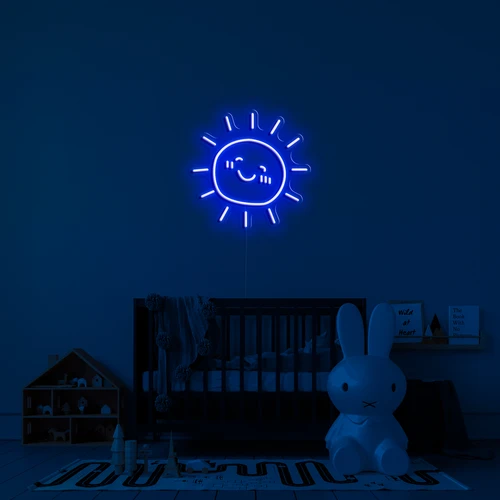LED apgaismots neona logo pie sienas - saulains