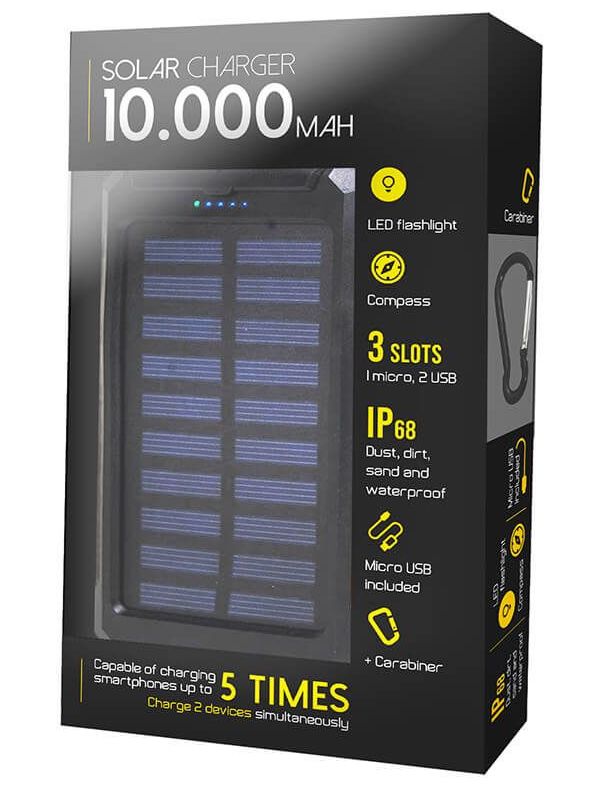 pārnēsājams saules lādētājs 10000 mah mobilais tālrunis