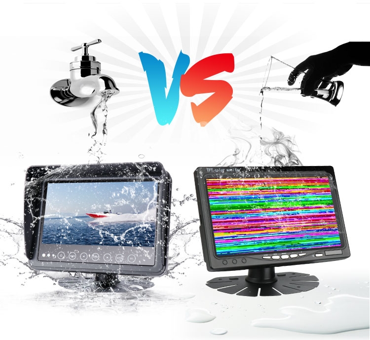 ūdensizturīgs ūdensizturīgs metāla 7" monitors ar IP68 aizsardzību automašīnām/mašīnām/laivām utt.