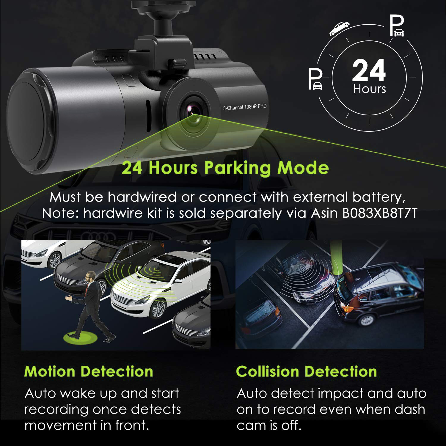 Automašīnas kamera Profio S12 parkošanās režīms