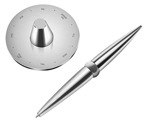 sudraba nerūsējošā tērauda pildspalva ar magnētisku pamatni