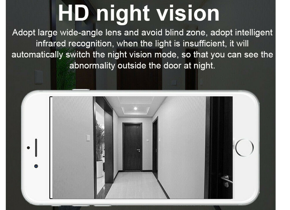 IR nakts redzamības video durvju zvans bezvadu režīmā