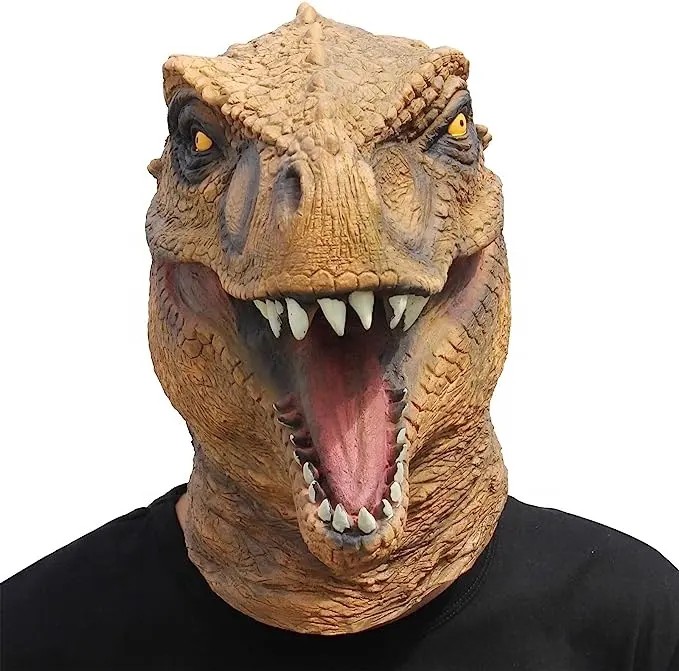 Dino maska — juras laikmeta parka maska sejai (galvas maska)