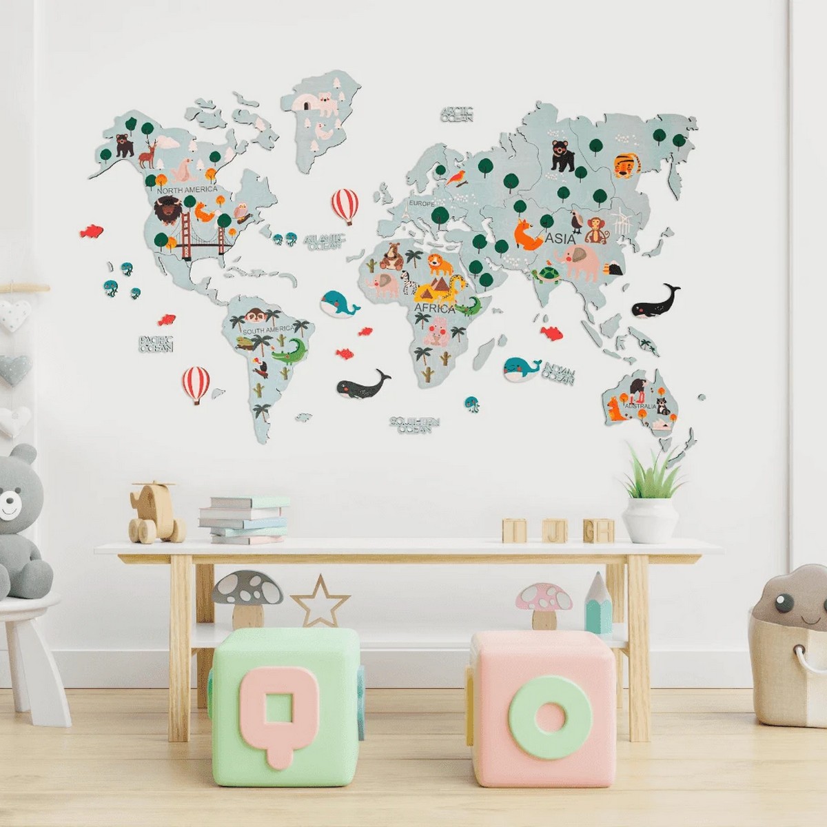 pasaules kartes bērnu istaba