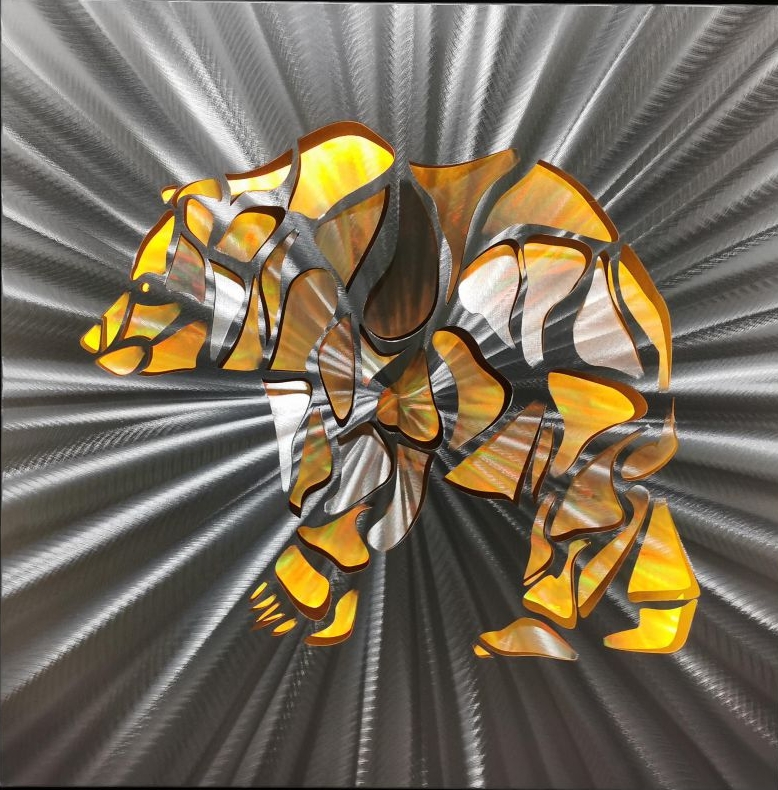 lācis 3D sienas mākslas gleznas metāla alumīnijs